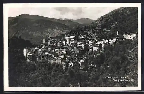 AK Saorge, Vue générale du village dans les montagnes