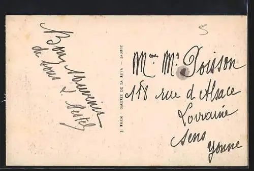 AK Saorge, Vue générale prise de la Madone del Poggio