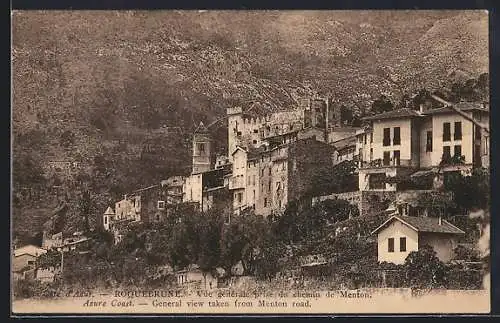 AK Roquebrune, Vue générale prise du chemin de Menton