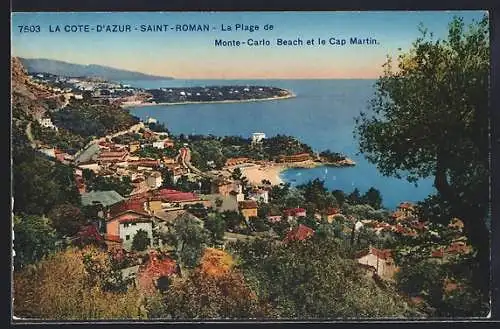 AK Saint-Roman, La Plage de Monte-Carlo Beach et le Cap Martin