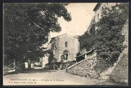 AK Saint-Aubin, L`Église et le Château