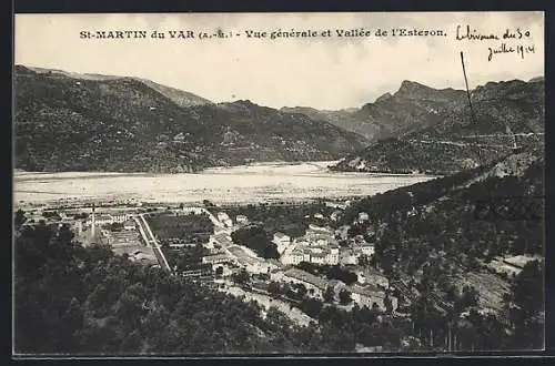 AK Saint-Martin-du-Var, Vue générale et vallée de l`Estéron