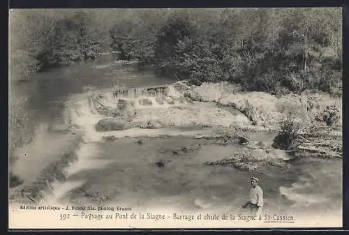 AK Saint-Cassien, Paysage au Pont de la Siagne, Barrage et chute de la Siagne
