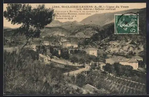 AK Saint-Claire-Levens, Ligne du Tram et vue panoramique estivale