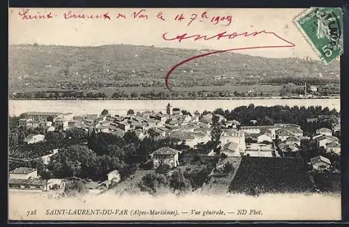 AK Saint-Laurent-du-Var, Vue générale du village et des collines environnantes
