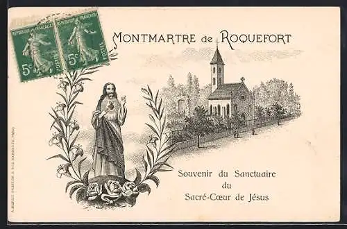 AK Roquefort, Souvenir du Sanctuaire du Sacré-Coeur de Jésus
