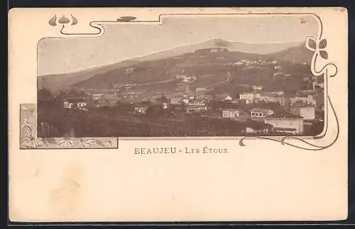 AK Beaujeu, Vue sur les Étoux et le paysage environnant