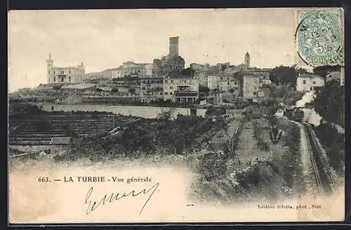 AK La Turbie, Vue générale du village et des environs