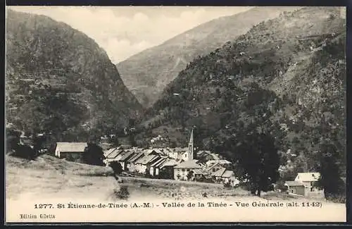 AK Saint-Étienne-de-Tinée, Vallée de la Tinée, Vue Générale (alt. 1142)