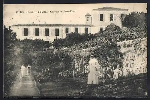 AK St-Paul, Couvent de Passe-Prest avec religieuses dans le jardin