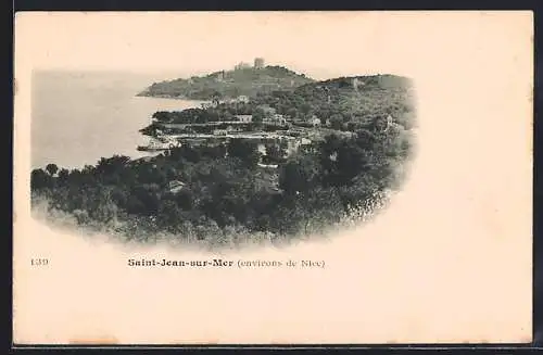 AK Saint-Jean-sur-Mer, Vue sur la côte méditerranéenne et les collines boisées