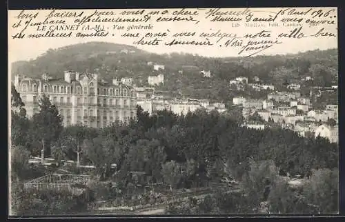 AK Le Cannet, Vue générale du paysage urbain et des collines environnantes