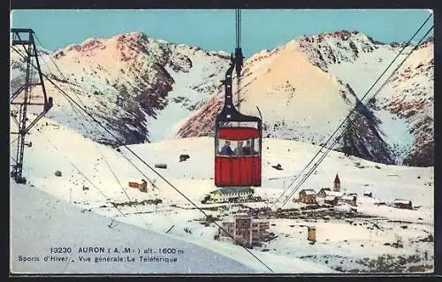 AK Auron, Sports d`Hiver: Vue générale du téléférique et montagnes enneigées