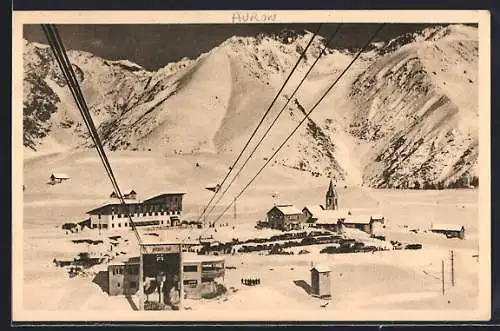 AK Auron, Hôtel de las Donnas vu du funiculaire à 1600 m