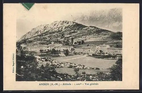 AK Andon, Vue générale à 1200m d`altitude avec montagnes en arrière-plan