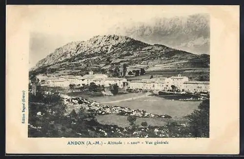 AK Andon, Vue générale à 1200m avec montagne en arrière-plan