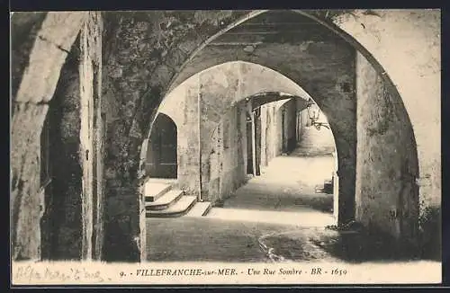 AK Villefranche-sur-Mer, Une Rue Sombre