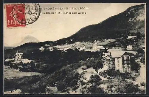 AK Thorenc, Vue sur le village et l`Hôtel des Alpes à 1250 m d`altitude