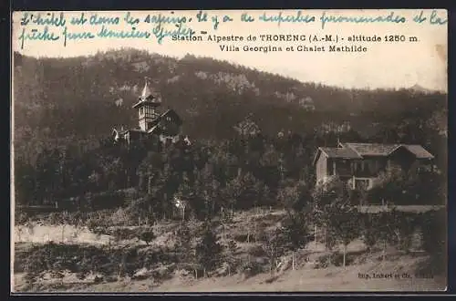 AK Thorenc, Station Alpestre à 1250m, Villa Georgina et Chalet Mathilde