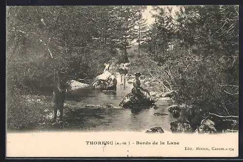 AK Thorenc, Bords de la Lane avec des promeneurs sur les rochers