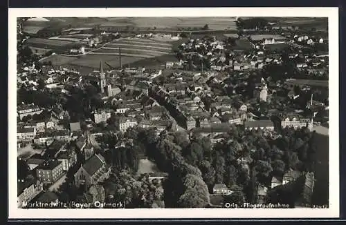AK Marktredwitz, Fliegeraufnahme der Stadt