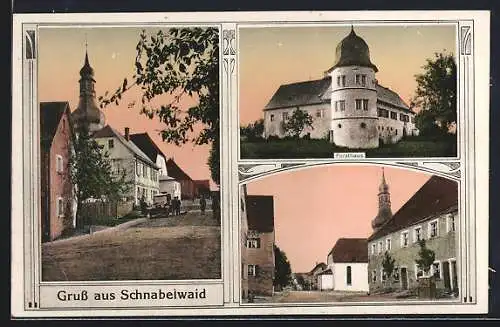 AK Schnabelwaid, Forsthaus und Partien im Ort
