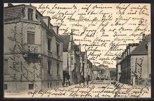 AK Erlangen, Löwenichstrasse mit Passanten