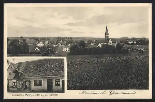AK Münchaurach, Gemischtes Warengeschäft v. Paul Schelter, Gesamtansicht