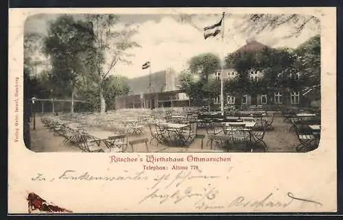 AK Hamburg-Othmarschen, Ritscher`s Gasthaus mit Garten