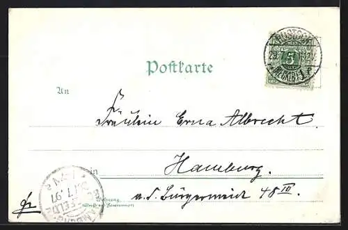 Lithographie Rostock, Steinthor, Universität und Spill i. Warnemünde