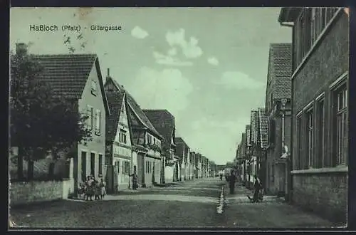 AK Hassloch / Pfalz, Blick in die Strasse Gillergasse