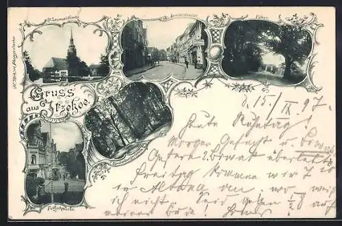 AK Itzehoe, Breitestrasse, St. Laurentiikirche, Feldschmiede und Fähre