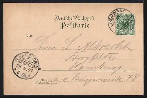 Lithographie Ascheberg / Holst., Gasthof Schwiddeldei, Schloss Ascheberg, Riesenkastanie