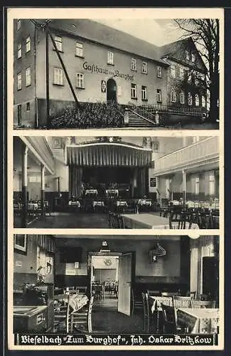 AK Vieselbach b. Erfurt, Gasthaus Zum Burghof, Inh. O. Britzkow