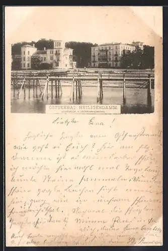 AK Heiligendamm, Blick auf den Ort vom Meer aus