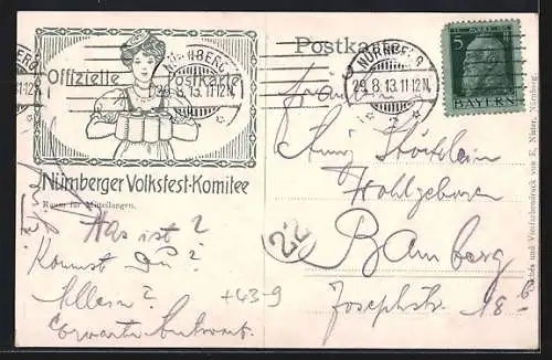 Lithographie Nürnberg, Verkäufer auf dem Volksfest