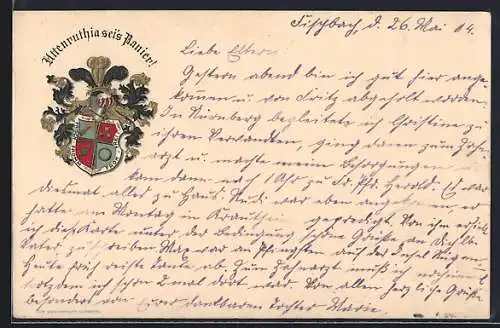 Präge-AK Erlangen, Studentenwappen, Uttenruthia sei`s Panier!