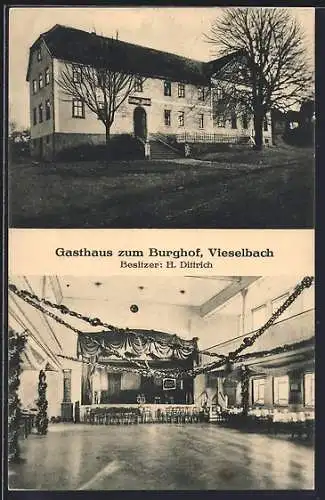 AK Vieselbach, Gasthaus zum Burghof von H. Dittrich