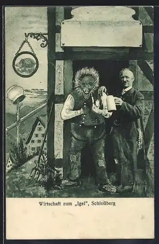 AK Schlossberg / Schnaittach, Gasthaus Auf der Alm v. Igelwirt Fr. Igel