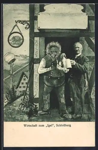 AK Schlossberg / Schnaittach, Gasthaus Auf der Alm v. Igelwirt Fr. Igel