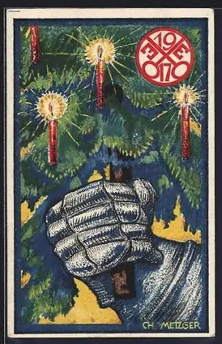 Künstler-AK Regensburg, Kreis-Sammelkomitee der Oberpfalz, Weihnachtsbaum, Rotes Kreuz