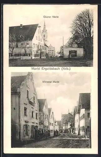 AK Ergoldsbach /Ndb., Oberer Markt und Mittlerer Markt