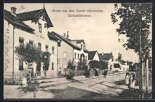 AK Wörishofen, Eichwaldstrasse mit Villa Bertele
