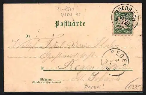 Lithographie Böbrach / bayr. Wald, Brauerei und Totalansicht
