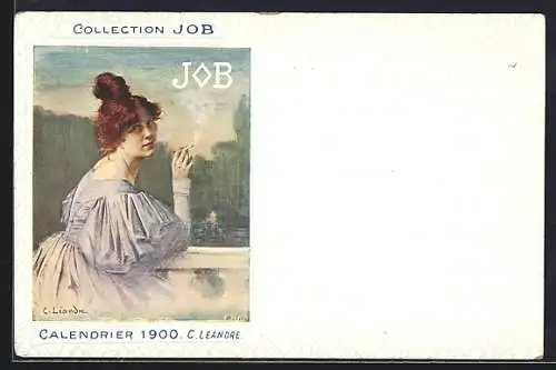 AK Collection Job, Calendrier 1900, C. Léandre, Tabak-Werbung, Jugendstil