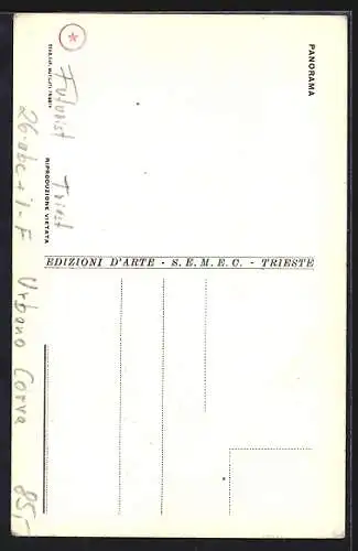 Künstler-AK sign. Urbano Corva: Triest, Panorama, Futurismus
