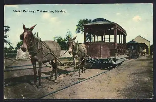 AK Matamoros, Street Railway, Pferdebahn