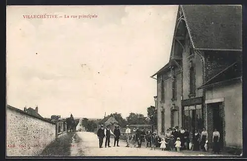 AK Villechétive, La rue principale