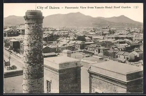 AK Dairen, Panoramic View from Yamato Hotel Roof Garden
