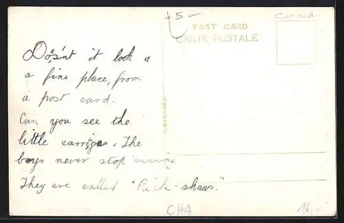 AK Tientsin, Via Vittario, Italian Concession, Strassenbahn